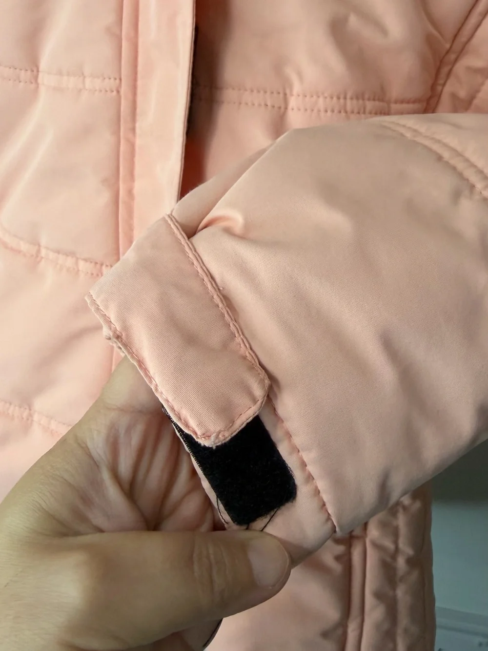 Girls' Peach Hooded Winter Coat with Faux-Fur Trim